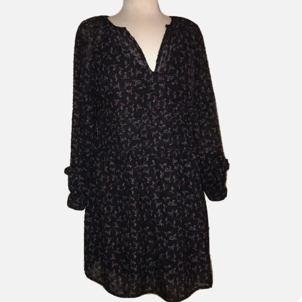 Zara black sheer floral slip dress